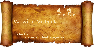 Vasvári Norbert névjegykártya