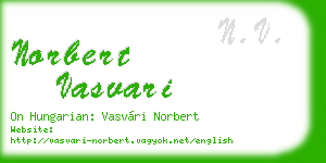 norbert vasvari business card